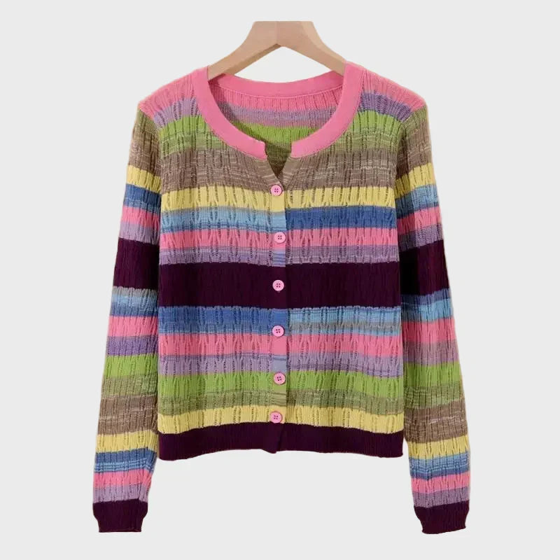 Striped Wool Sweater in Retro Style