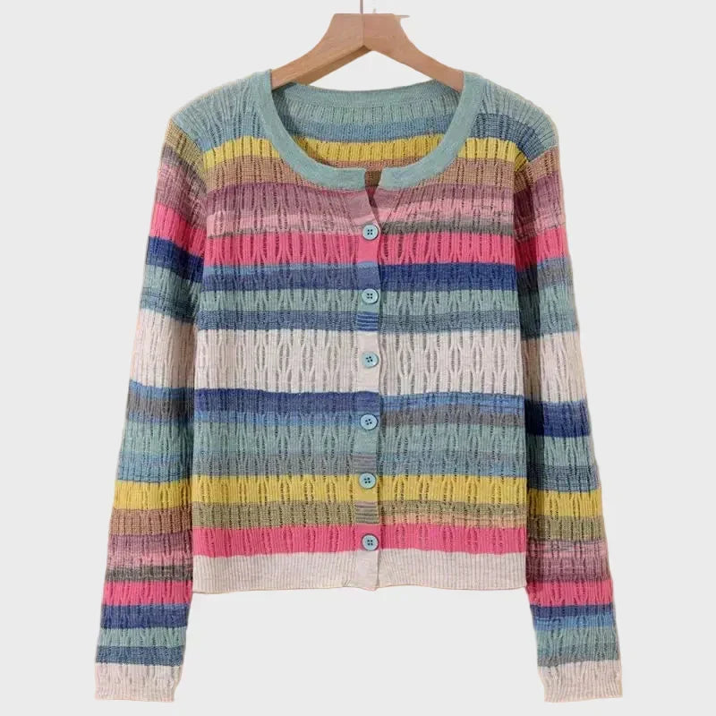Striped Wool Sweater in Retro Style